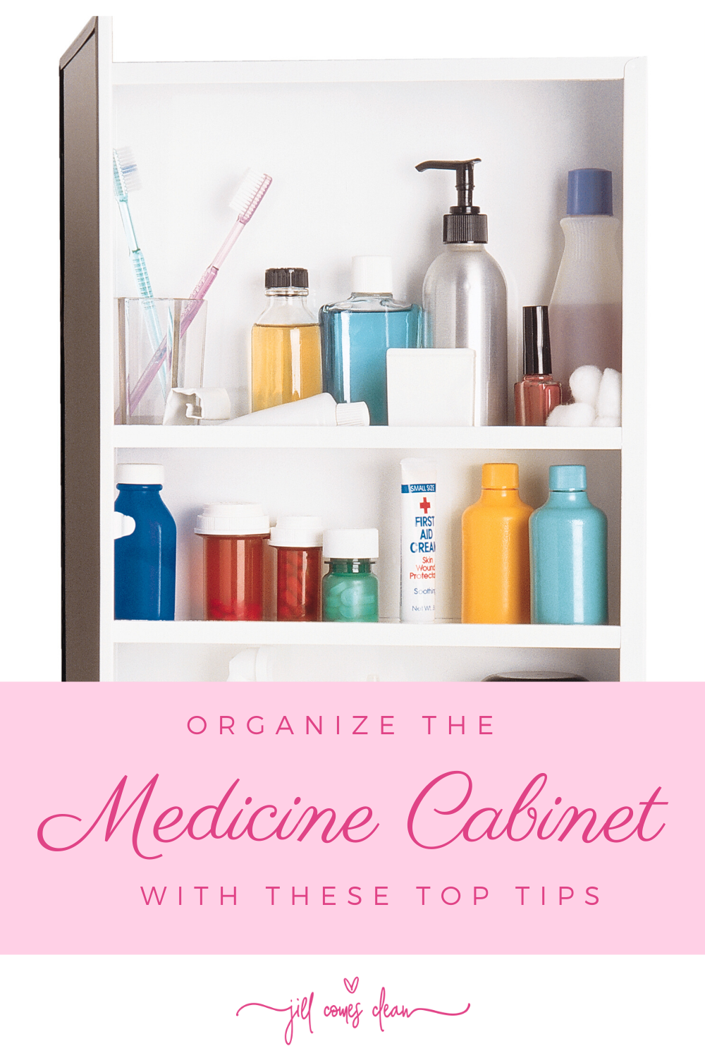 HOW TO ORGANIZE THE MEDICINE CABINET Jill Comes Clean   Medicine Cabinet 